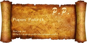 Pupos Patrik névjegykártya